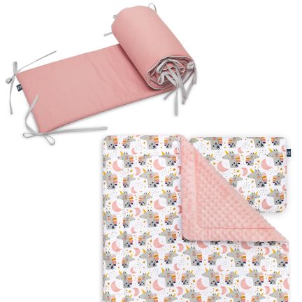 Ensemble 3 en 1: Couverture + Oreiller pour enfant + Protecteur - Licornes