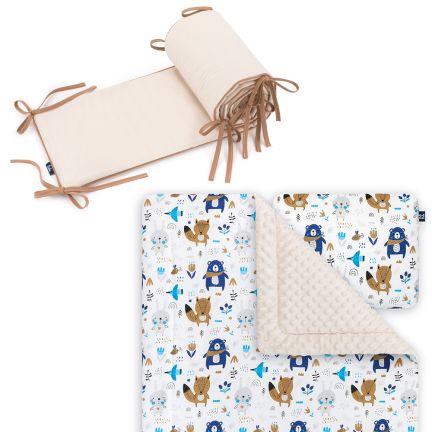 Ensemble 3 en 1: Couverture + Oreiller pour enfant + Protecteur - Ours