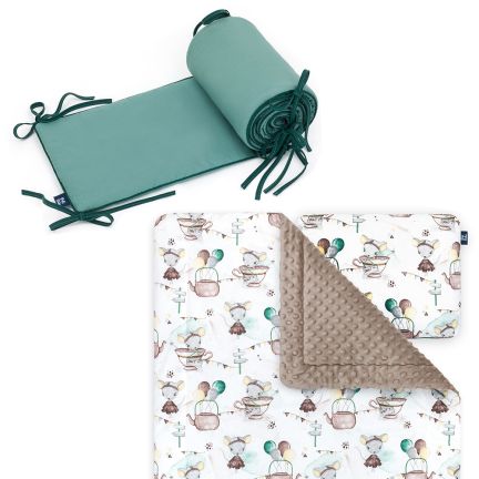 Ensemble 3 en 1: Couverture + Oreiller pour enfant + Protecteur - Souris